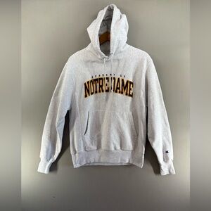 Vintage Academy NOTRE DAME Champion Reverse Weave Athletic Sweatshirt Hoodie S